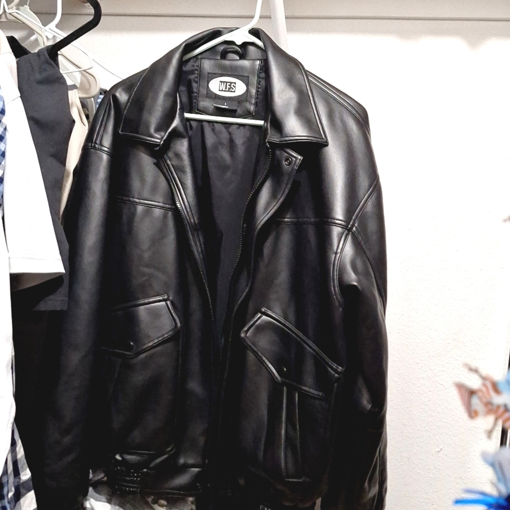 Black Leather jacket W.F.S